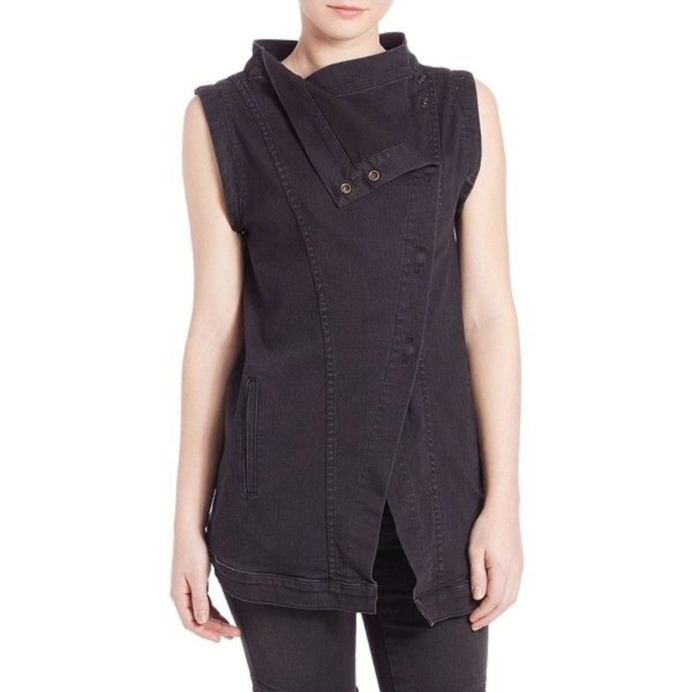 Rare NWT Fine by Superfine Black denim Raven Vest‎